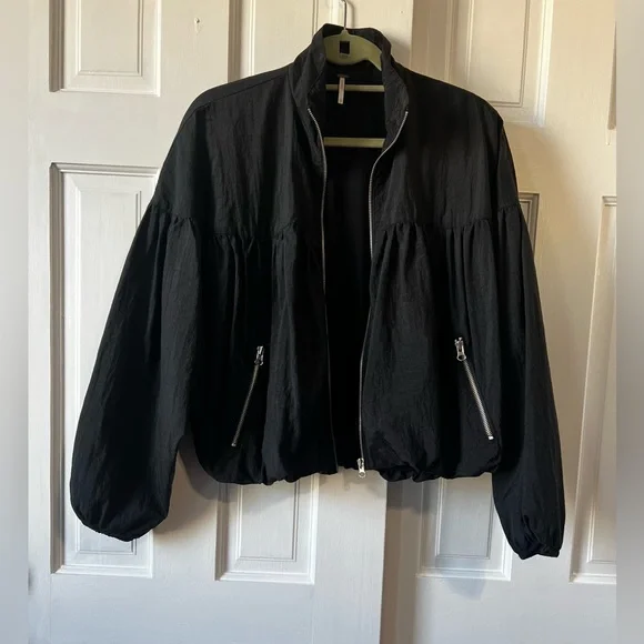 Free People Balloon Bomber Jacket women black Size XS - Picture 7 of 15